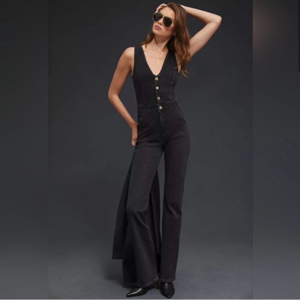 Pilcro Black Wash Denim Jumpsuit size 14